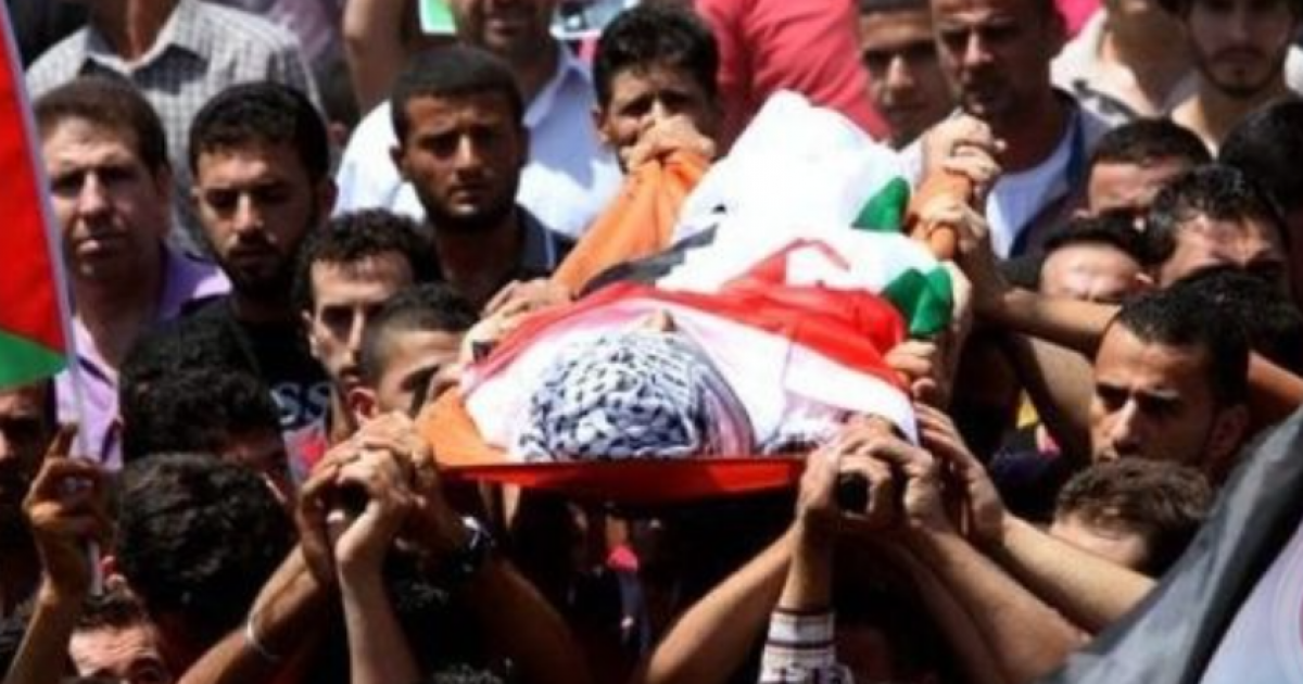 تشييع جثمان الشهيد مصطفى الخطيب في سرطة غرب سلفيت