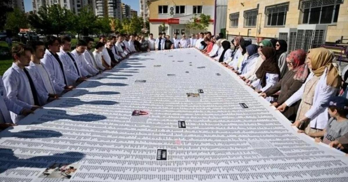 موظفو صحة قيصري التركية يُخلدون أسماء 16277 طفلًا استشهدوا بغزة