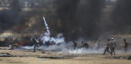 اصابات في صفوف الشبان الفلسطينيين في غزة 