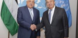 عباس وأمين عام الامم المتحدة 