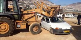 اتلاف مركبات غير قانونية في رام الله 