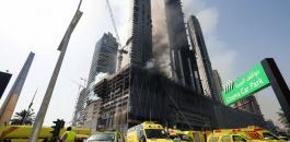ناطحة سحاب تحترق في دبي 