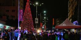 اضاءة شجرة الميلاد في نابلس 