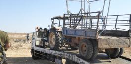 الاحتلال يصادر جرار زراعي ومركبة في طوباس 