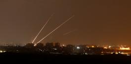 اطلاق صواريخ من غزة صوب اسرائيل 