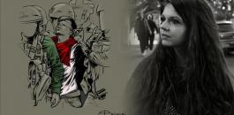 فنانة ايطالية والطفل الفلسطيني الجنيدي 
