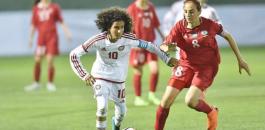 منتخب فلسطين للفتيات امام المنتخب الاماراتي 