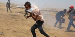 قنبلة غاز تصيب وجه شاب فلسطيني 