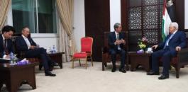 الرئيس عباس يستقبل المبعوث الياباني لعملية السلام.. ويؤكدان على حل الدولتين