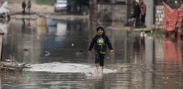 غرق  المنازل  في غزة