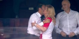 قبلة رئيس فرنسا لرئيسة كرواتيا 