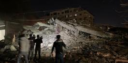 قصف مبنى قطيفان بغزة