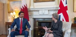 امير قطر ورئيسة وزراء بريطانيا 