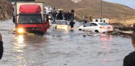 إغلاق طريق واد النار قرب بيت لحم نتيجة الأمطار والفيضانات