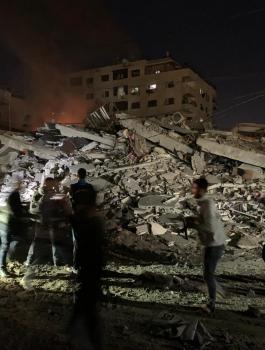 ركام مركز عبدالله الحوراني