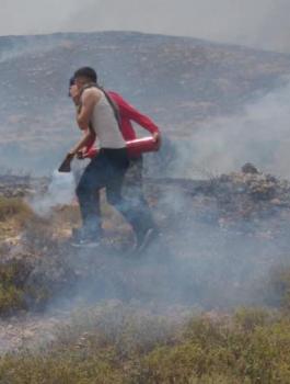 حرق اراضي جالود جنوب نابلس 