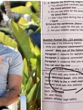 محمد صلاح وامتحان اللغة الانجليزية في فلسطين 