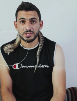 لحظة تعرض راعد الراعي للدغة افعى فلسطين السامة 