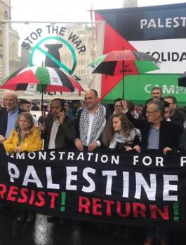 متظاهرون في لندن ضد صفقة القرن