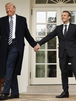 ترامب وماكرون في اسرائيل 