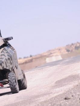 انفجار عبوة ناسفة قرب روبوت في غزة 