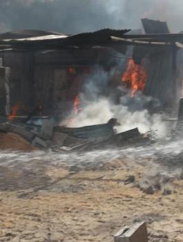 حريق النصيرات وسط قطاع غزة 