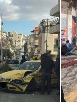 اصطدام شاحنة بمركبات في بيت جالا