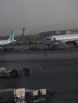 حجاج قطاع غزة يصلون مطار القاهرة 