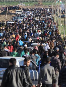 اصابات خلال مسيرات العودة بغزة 