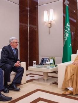 جانب من لقاء محمد بن سلمان مع مبعوث الرئيس الأمريكي لشأن سوريا