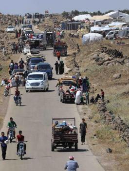 نازحين من درعا السورية 