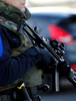 A-heavily-armed-Swiss-customs-officer