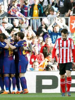 برشلونة يواصل الزحف نحو تحقيق اللقب بإسقاط أتلتيك بلباو بهدفين نظيفين