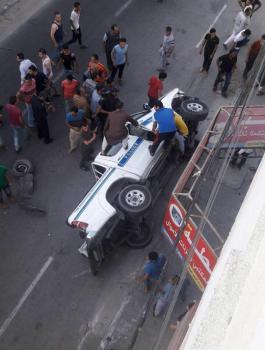 وفاة شرطي مرور في غزة إثر حادث انقلاب مركبة للشرطة