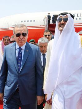 اردوغان وامير قطر في الدوحة 