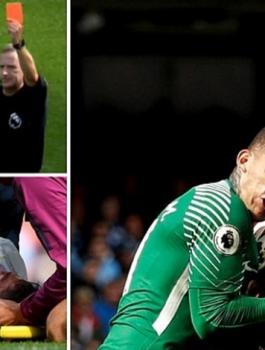 فيديو: إصابة خطيرة تخرج حارس السيتي بقناع أوكسجين 