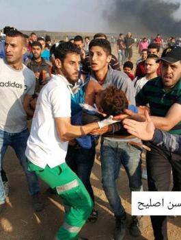 11 إصابة برصاص الاحتلال بمواجهات على حدود غزة
