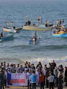 مسير بحري في غزة 