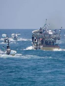 زوارق الاحتلال في غزة 