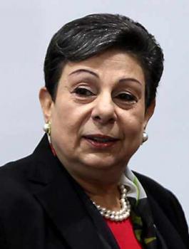 عشراوي ووزير الخارجية الامريكي 