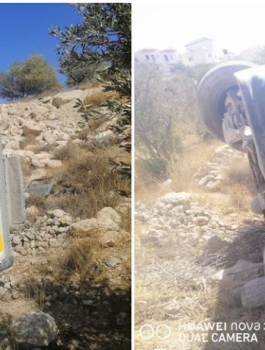 اصابة اطفال في حادث انقلاب باص روضىة 