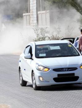 التفحيط امام حاجز محبة 