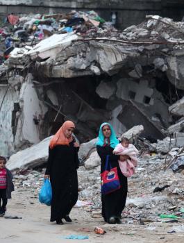 وحدات سكنية مدمرة في غزة 