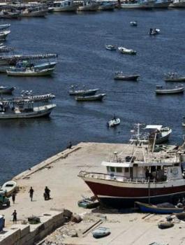 مساحة الصيد في غزة 