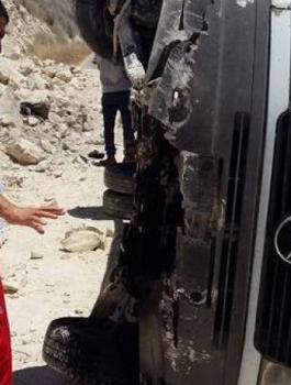 حادث باص في واد الفارعة 