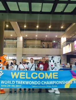 اللاعب مالك أبو الرب يمثل فلسطين في كوريا لبطولة العالم بالتايكواندو