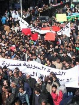 مسيرة في الاردن نصرة لحلب 