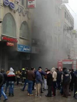 حريق في محل تجاري بنابلس 