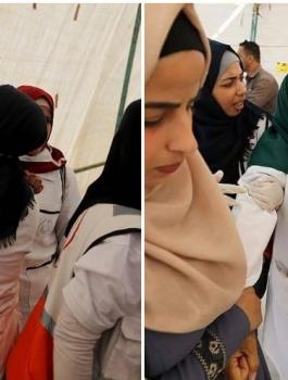 المسعفة لمياء وزوجها الشهيد بغزة 
