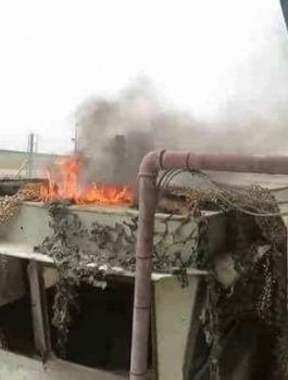 حرق موقع اسرائيلي شمال قطاع غزة 